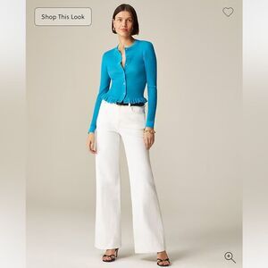 J. Crew women’s New wide leg denim trouser jean size 27 in white